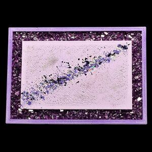 Purple Eco Resin Vanity Tray with Glass Border | Candle Tray | Jewelry Tray